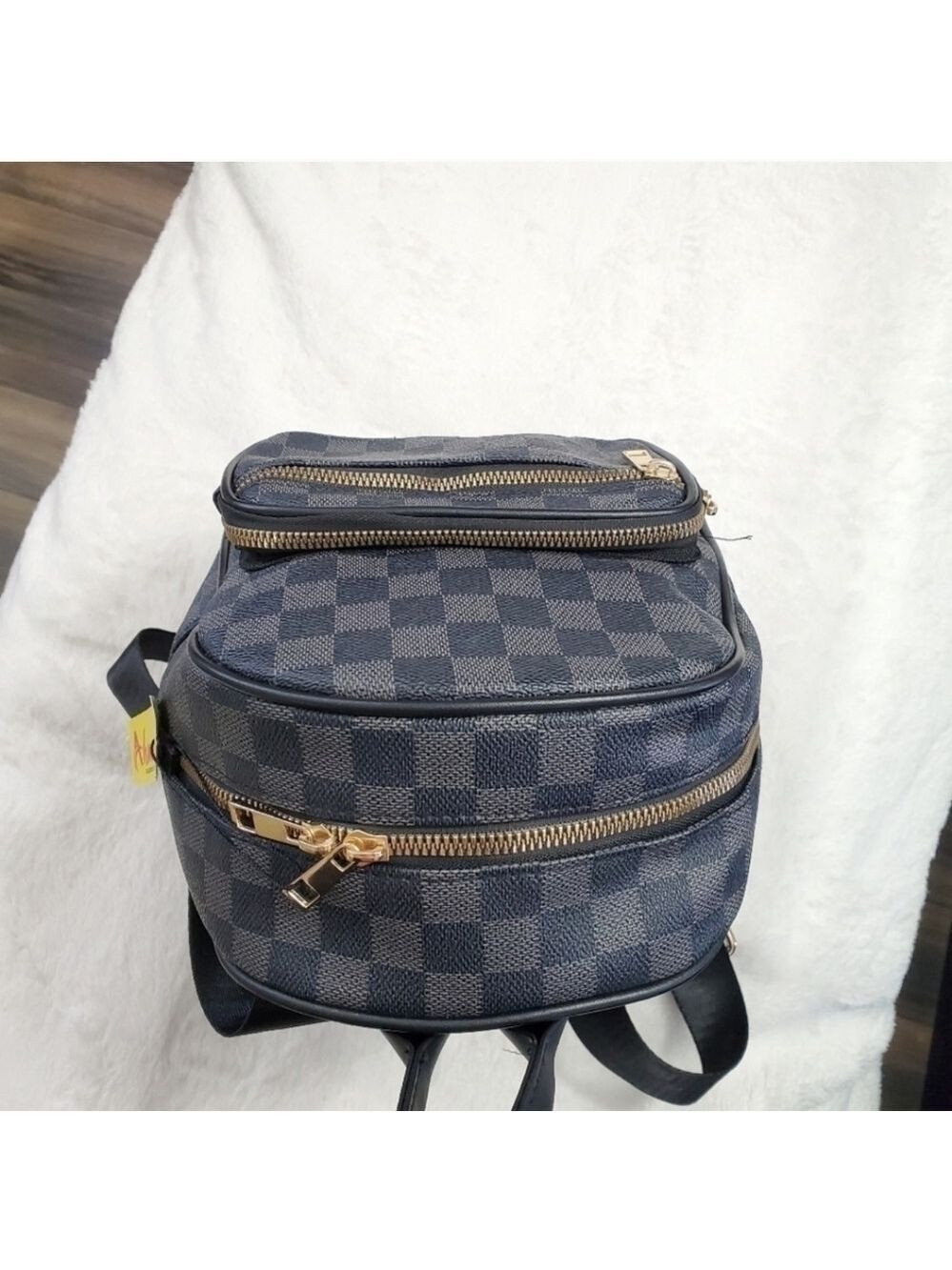 BLD Fashion Collection Check Pattern Mini Backpack - Picture 5 of 8